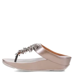 Women's FitFlop, Rumba Beaded Metallic Toe-Post Sandal