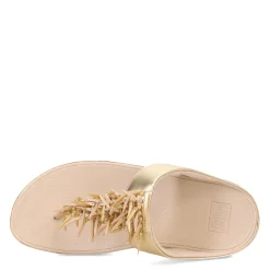 Women's FitFlop, Rumba Beaded Metallic Toe-Post Sandal